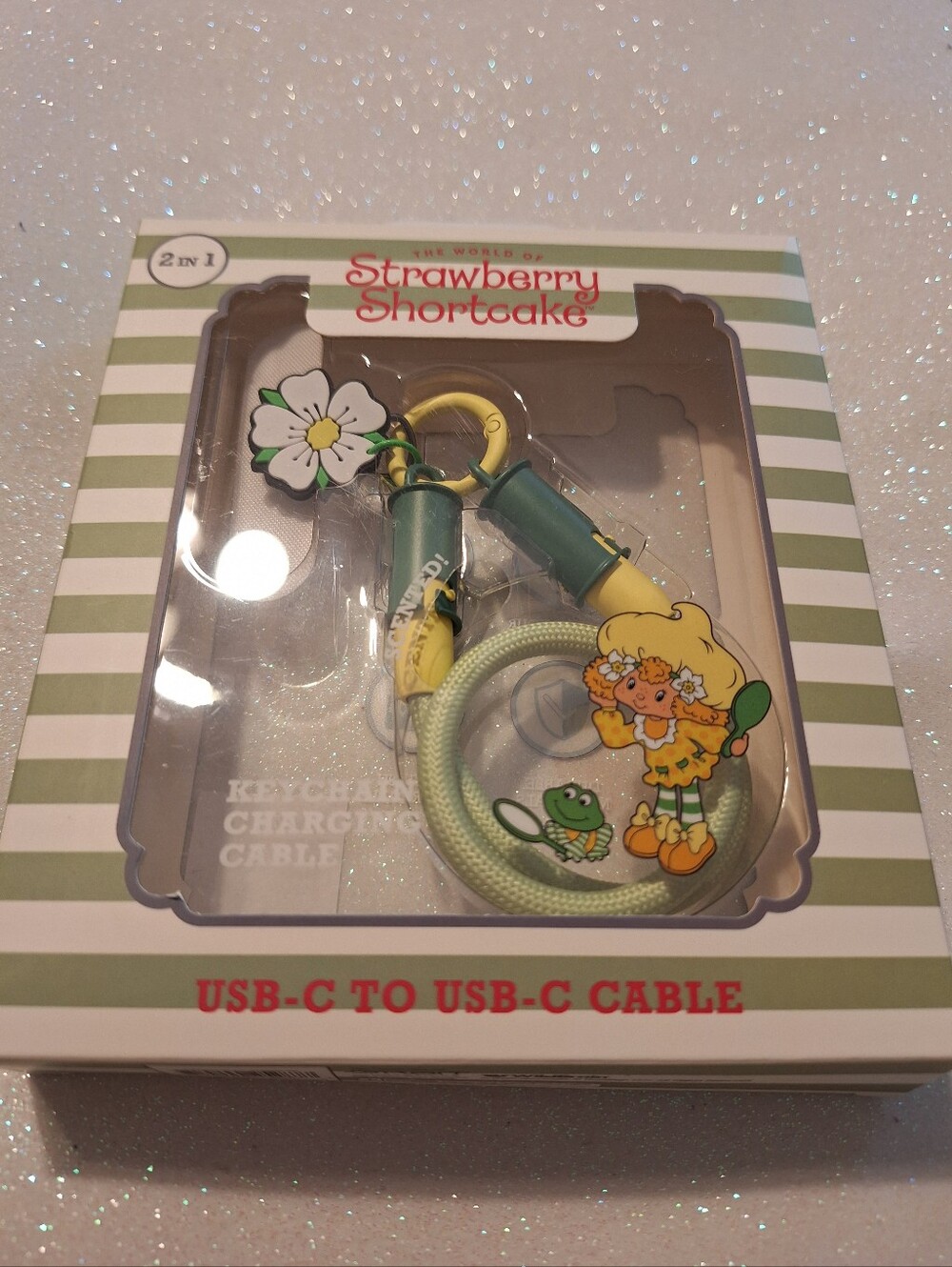Strawberry Shortcake Lemon Keychain Charging Wristlet Cable USB-C to USB-C New